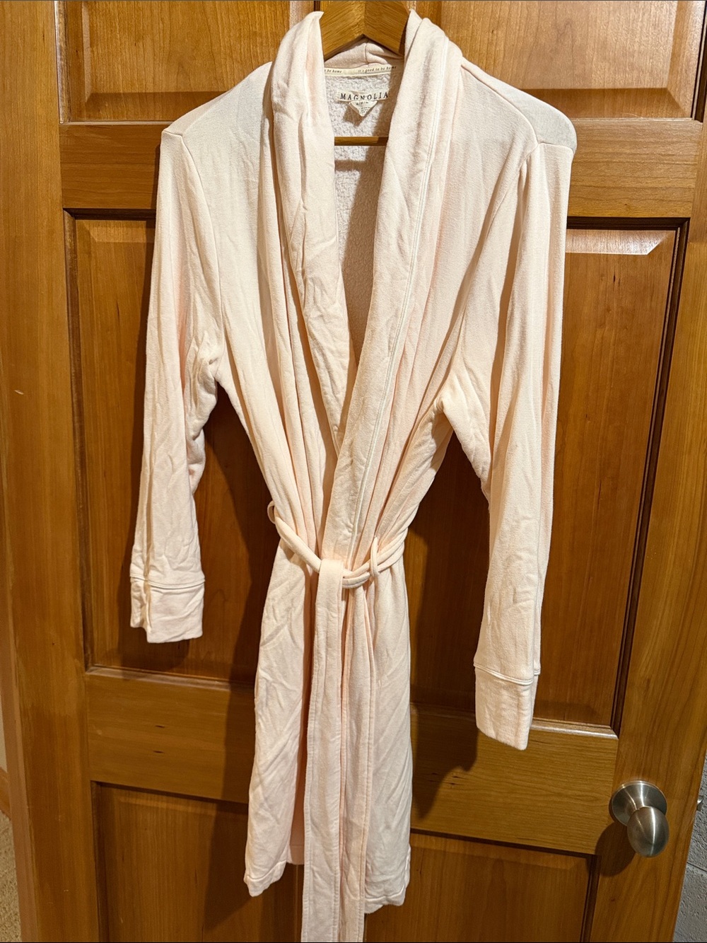 Magnolia Blush Lightweight Shawl Robe with Tie Belt and pockets